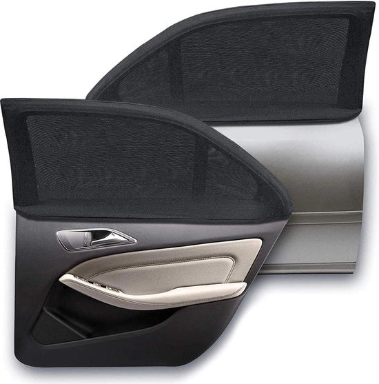 Zonnetenda per auto con protezione UV certificata - ombrello universale per vetri laterali - tessuto a rete protegge passeggeri - bambini e animali domestici - 2 pezzi (XL) - accessori per auto - Parasole per auto
