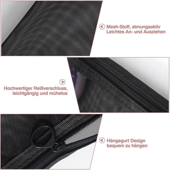 Set di cosmetici in nylon a 3 tasche - Dimensioni: 22,5 x 17,5 cm