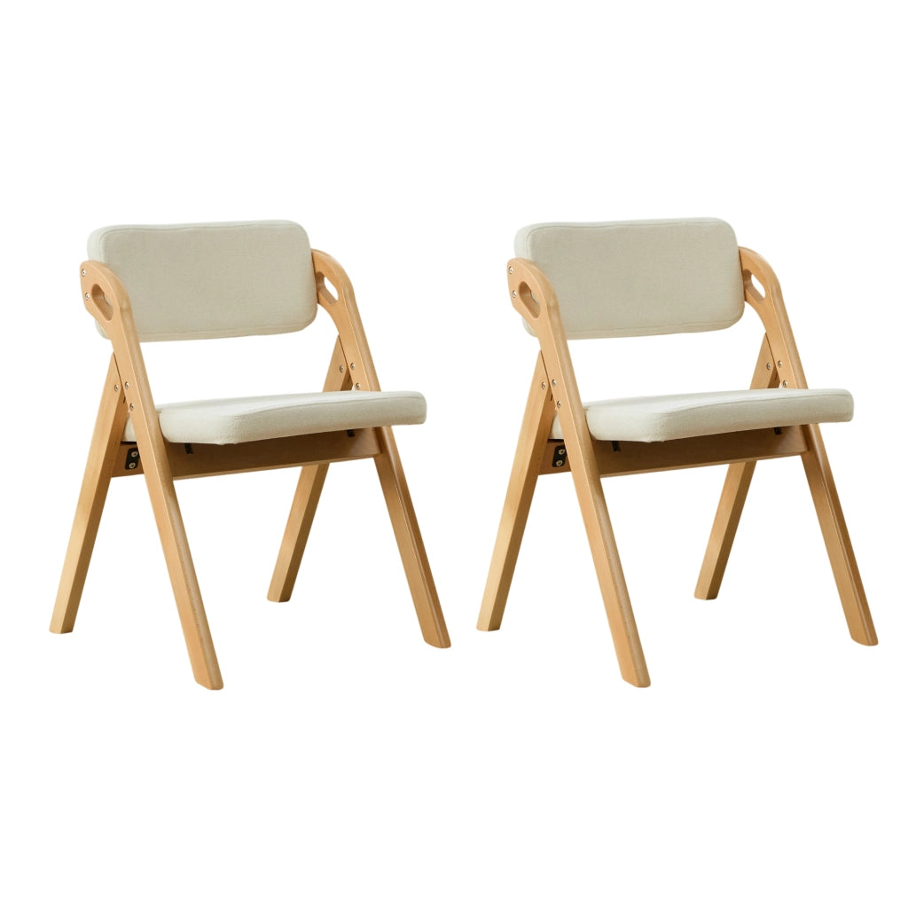 Sedia pieghevole imbottita con seduta in schiuma; legno; beige