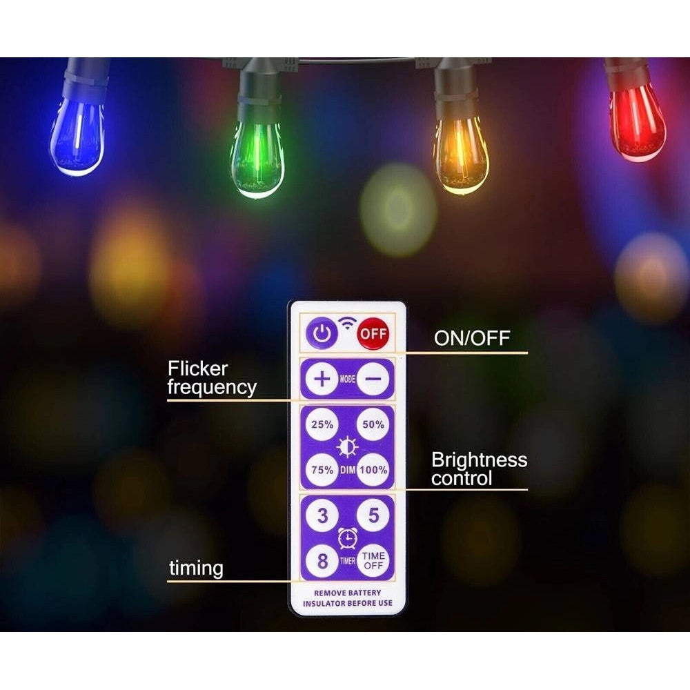Trade Shop - Catena Luminosa Solare Da Esterno Giardino 10 Mt 10 Lampadine Luce Rgb Mz-lxy -