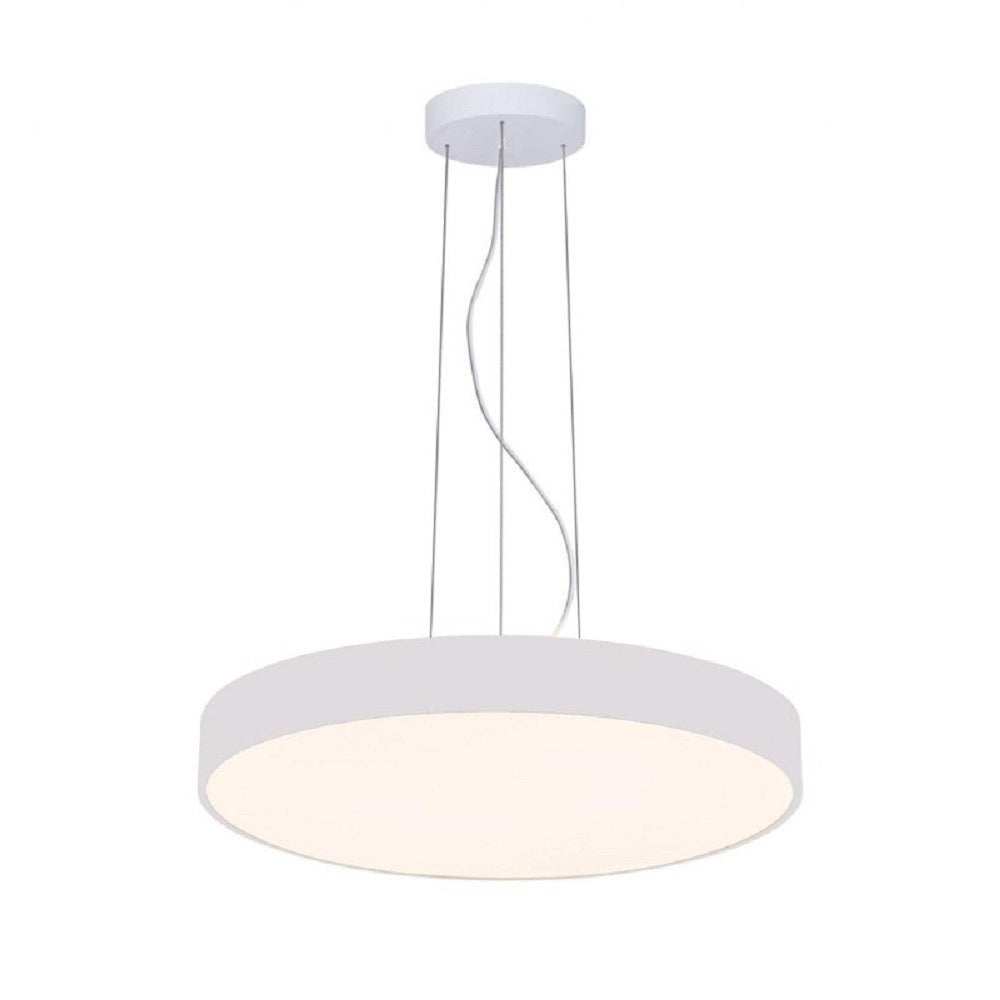 Trade Shop - Lampadario Cerchio 40 Cm Led 43 W Lampada Up Down Sospensione 2 Temperature Luce - Bianco
