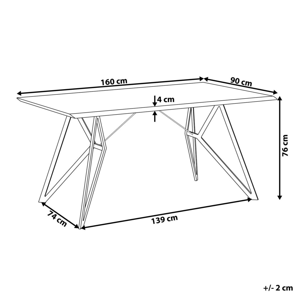 Tavolo da pranzo finitura legno chiaro 160 x 90 cm gambe in metallo Nero cucina industriale