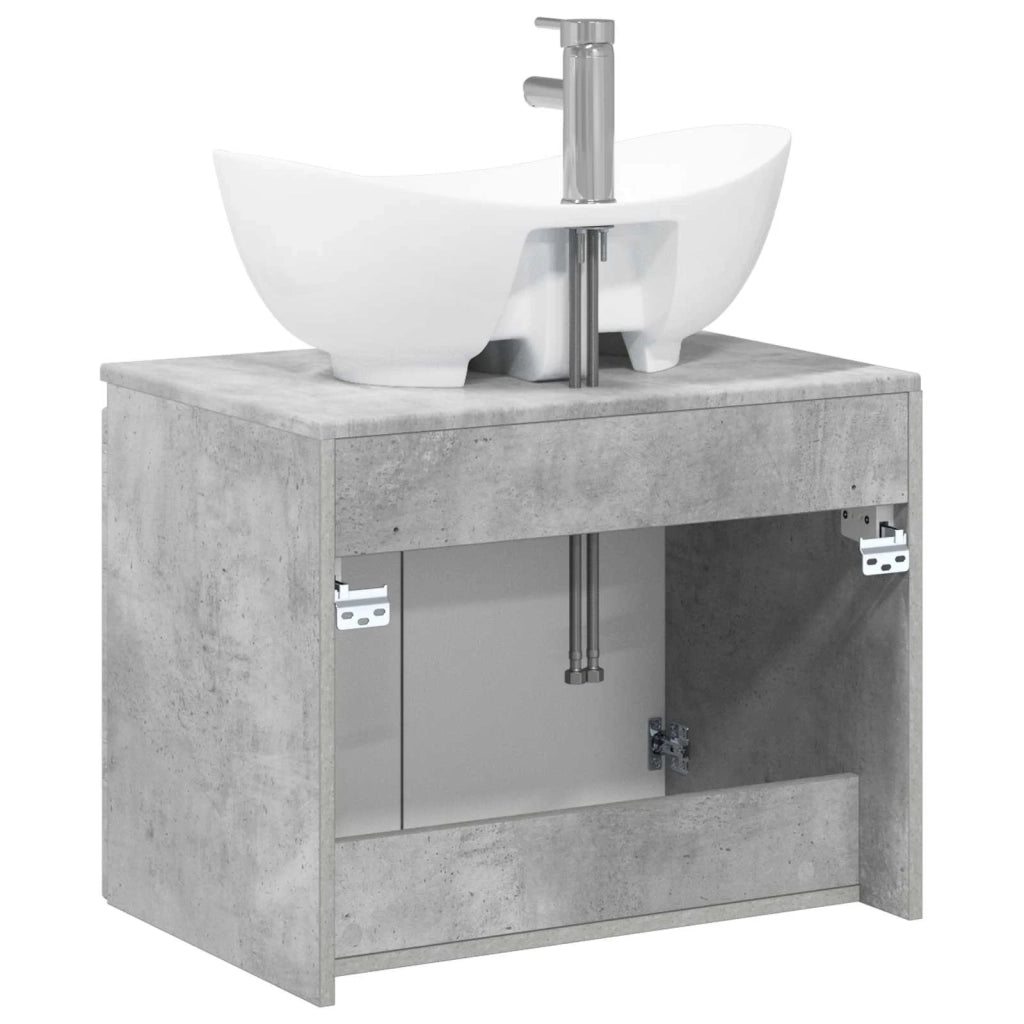 Set di mobili per il bagno Grigio Cemento Legno ingegnerizzato 3404343