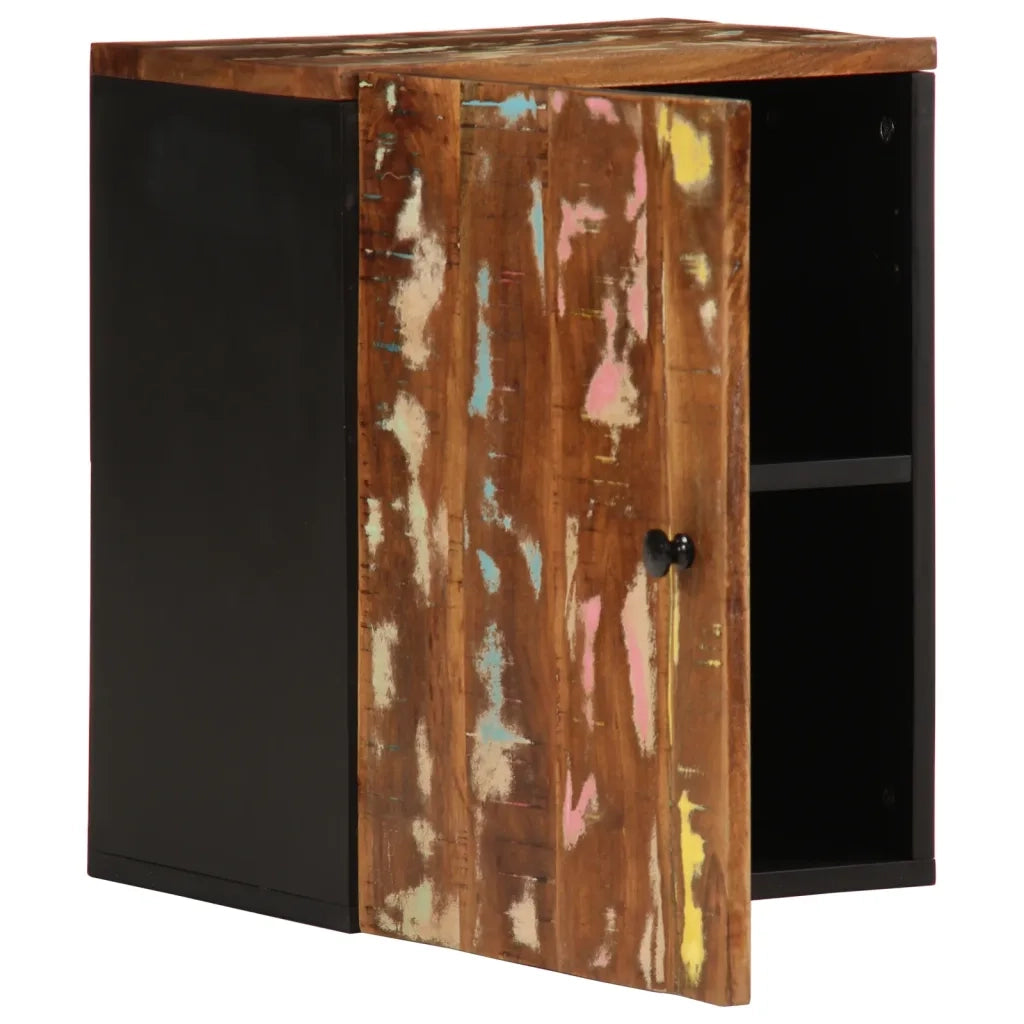 Mobile da Bagno a Parete 38x33x48cm Legno Massello di Recupero 351992