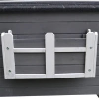 Cuccia per Gatti Rialzata con Balconcino e Tetto Impermeabile da Giardino Legno 115x66.5x74.7cm Grigio
