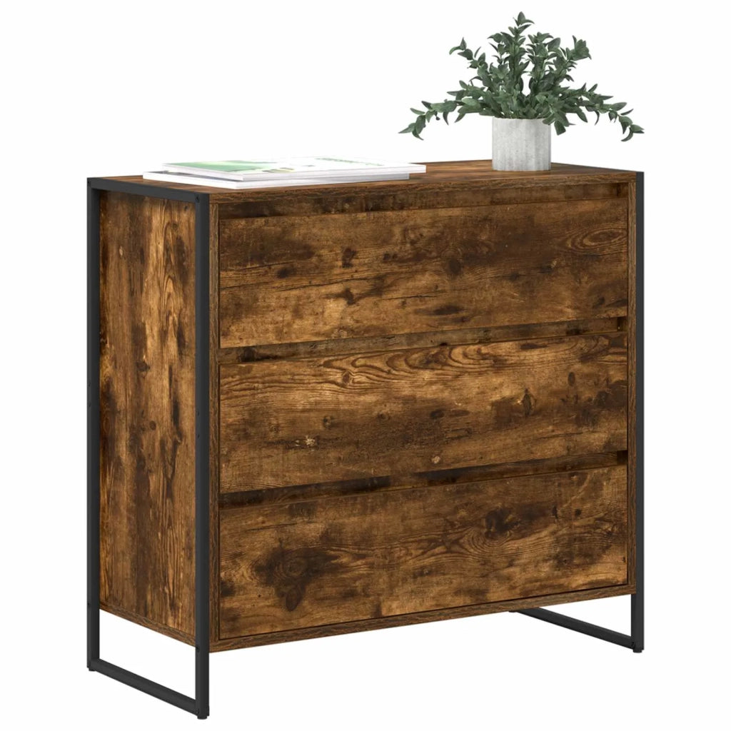Credenza | Madia | Buffet da pranzo | Armadio da pranzo Quercia Fumosa 79 x 36 x 75.5 cm Legno multistrato