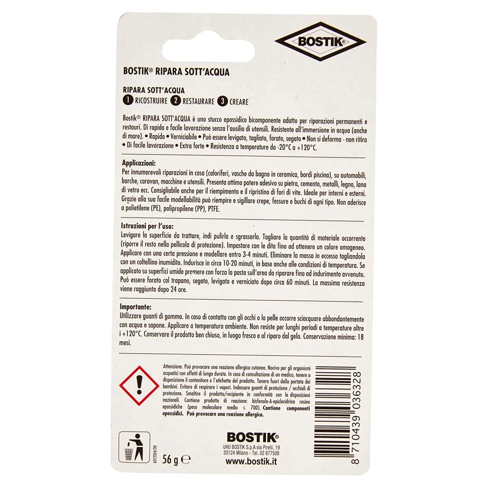 Stucco Ripara Sott Acqua 56 Gr Bostik