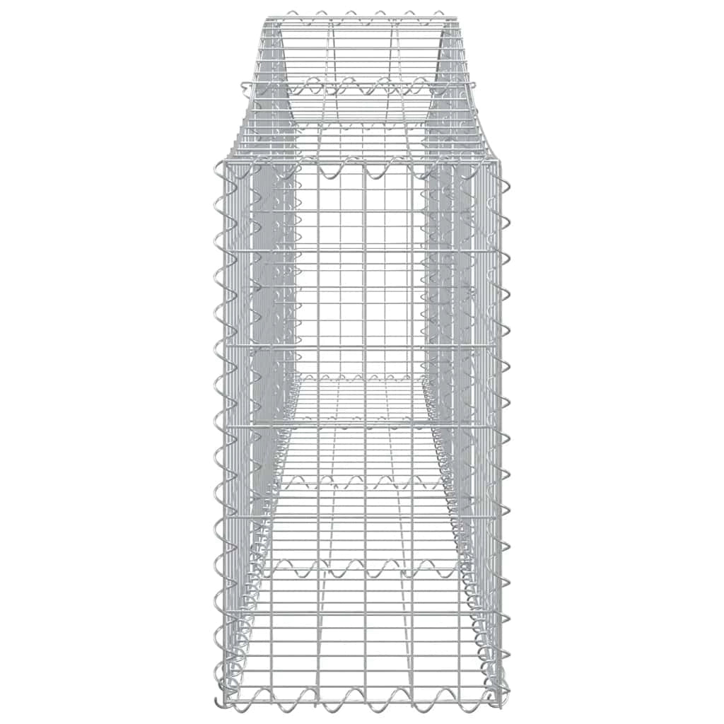 Cestini gabbioni recinzione a gabbia muro di contenimento ad arco 3 pezzi 200 x 30 x 60/80 cm ferro zincato argento 02_0040740