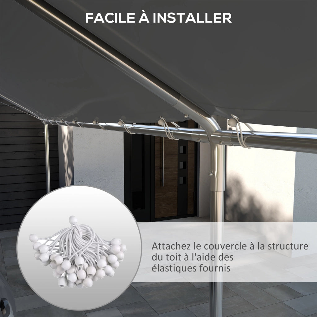 Copertura per carport 3x6 m ¨C zephmum ¨C 48 elastici con pallini