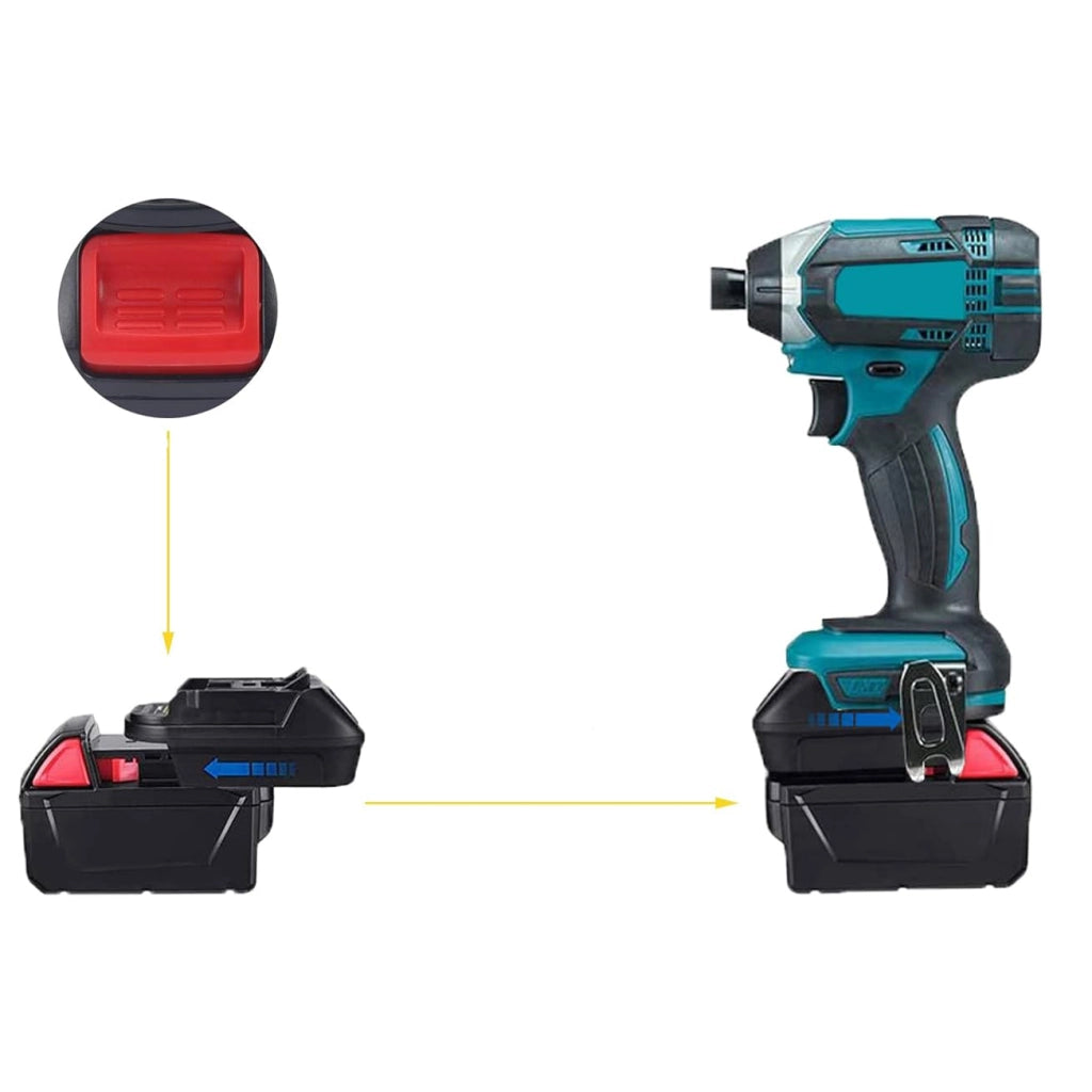 Adattatore Batteria compatibile con Utensili Makita 18V – Per Batterie Dewalt 20V e Milwaukee 18V | Porta USB 5V 2.1A