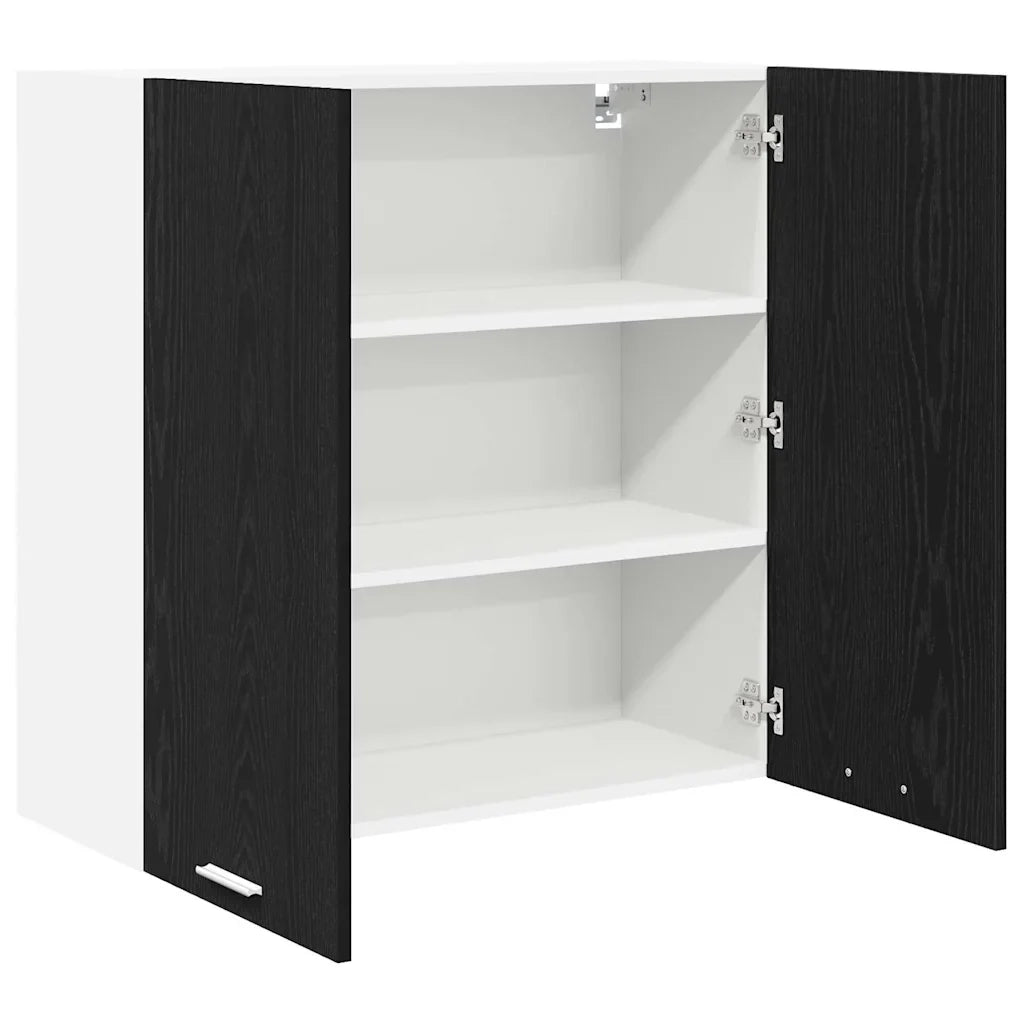 Armadio moderno a muro con ampia capacità contenitiva 80 x 31 x 80 cm realizzato in legno composito di rovere nero 02_0053322