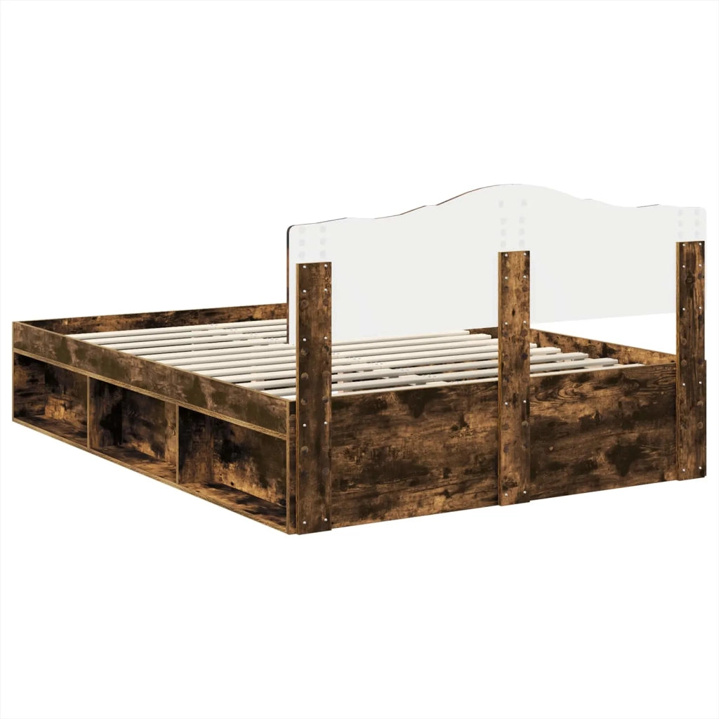 Struttura del letto Rovere fumé 150 x 200 cm Pino massello 3412884