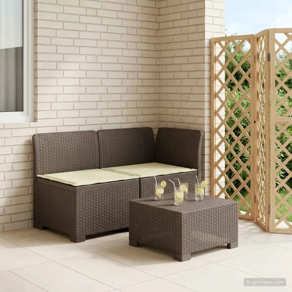 Divano da esterno-Divano da Giardino a 2 Posti con Cuscini Aspetto Rattan PP 590488