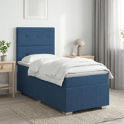 Letto box spring con materasso Blu 100 x 200 cm Tessuto 3454077