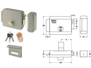 ELETTROSERRATURA PER CANCELLI CON TETTO 6800- - mm.50 SX zincata (Y6800050205) -  YALE