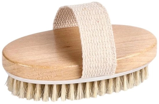 Borsetto per il corpo con setole naturali, spazzola per il corpo, spazzola per sauna, spazzola per la doccia, spazzola per la rimozione delle cellule epidermiche morte, setole naturali, per la pulizia del corpo