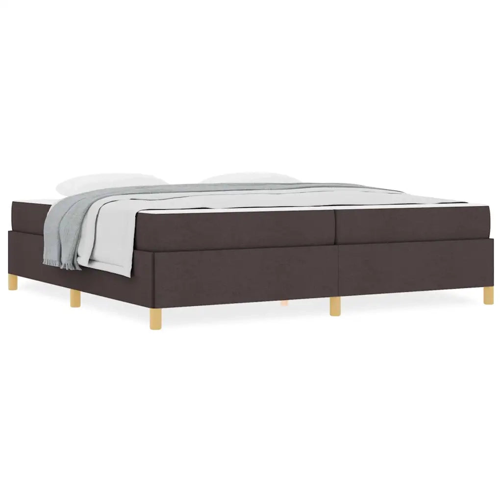 vidaXL Letto a molle Marrone scuro e Bianco 200 x 200 cm Tessuto
