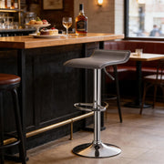 SGABELLO BAR Girevole e regolabile 62-84 cm Ecopelle Grigio
