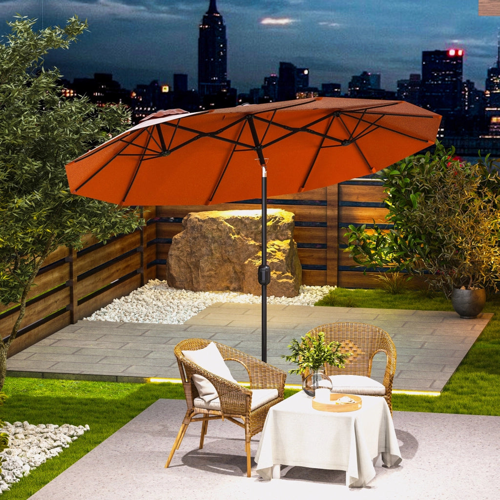 Ombrellone da giardino pieghevole ¨C zephmum ¨C rosso bordeaux, poliestere+acciaio, 295x152 cm