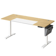 Scrivania elettrica sit-stand 70 x 160 x (72-120) cm tavolo regolabile in altezza con funzione memory 4 posizioni di altezza tasca portaoggetti struttura in acciaio piano spesso bianco puro e grigio tortora 12_0004550