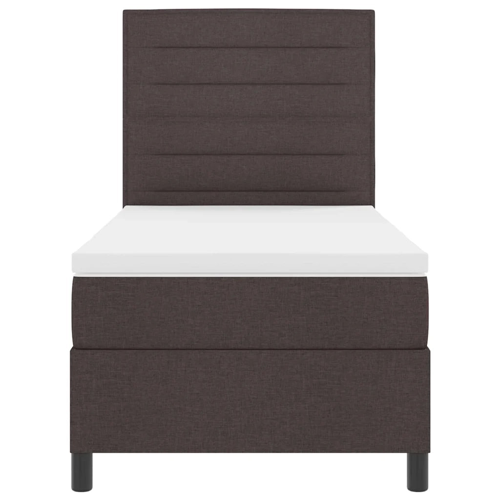 Letto a molle con materasso Marrone scuro 90 x 190 cm Tessuto 3342756