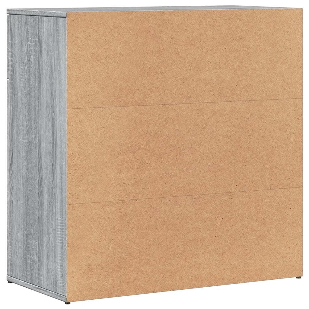 Credenze 2 pz Grigio Sonoma 79x38x80 cm in Legno Multistrato