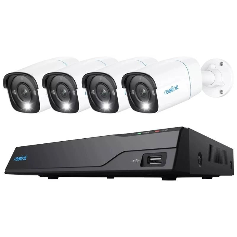 Reolink NVS8-5MB4 Kit Videosorveglianza PoE 8 Canali 4 Telecamere Bullet 5MP HDD 2TB PS2KB02-8