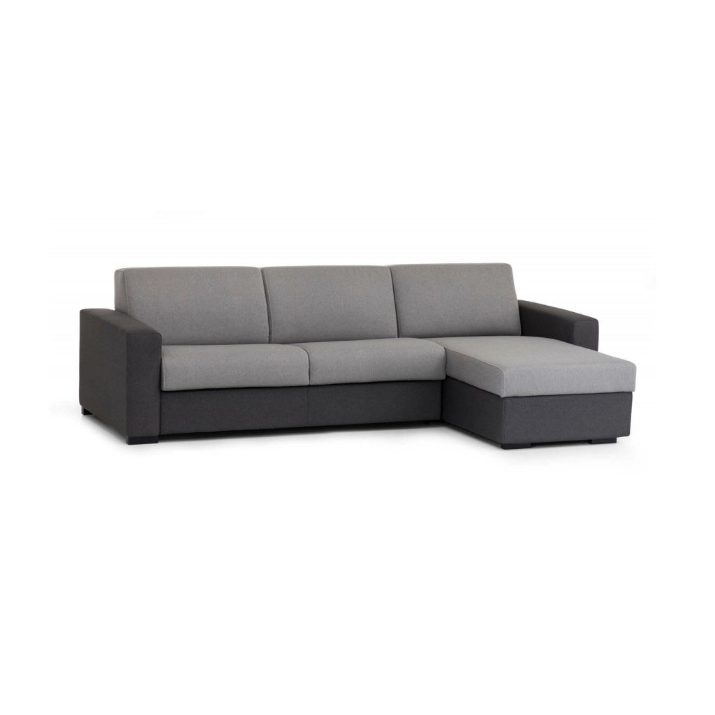 Azechiele, Divano Fisso con Penisola Sfoderabile Made in Italy, 260x95 cm Grigio Tortora\