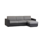 Azechiele, Divano Fisso con Penisola Sfoderabile Made in Italy, 260x95 cm Grigio Tortora\