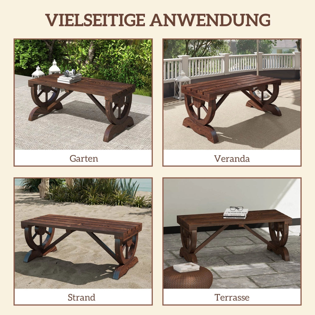 Panca da giardino ¨C Xylo ¨C legno massello naturale 98x50x39,5 cm