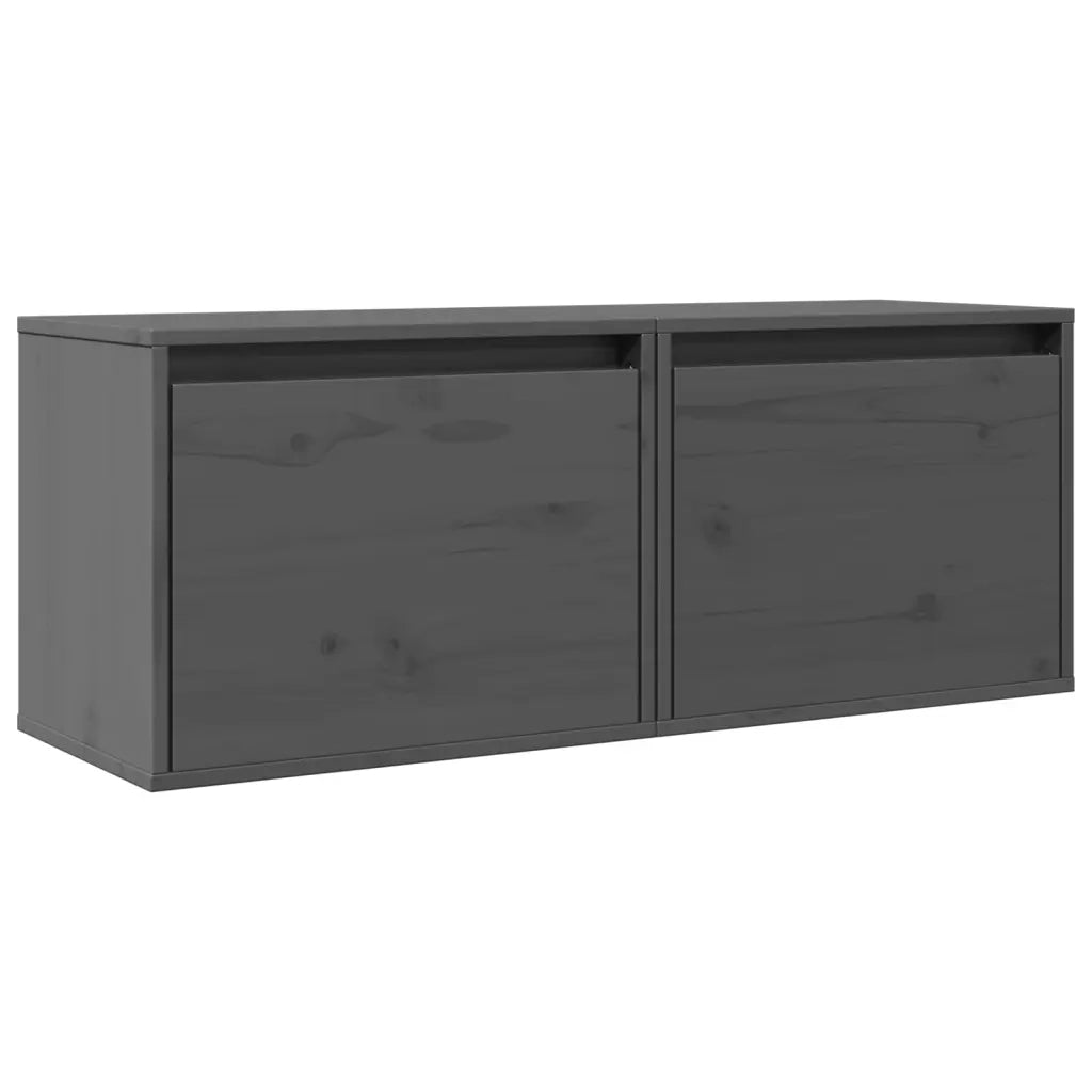 Pensili Grigi 2 pz 45x30x35 cm in Legno Massello di Pino 813440