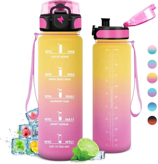 Bottiglia da 1 Litro con Filtro e Display di Tempo per Bambine Sportive Scuola Ciclismo