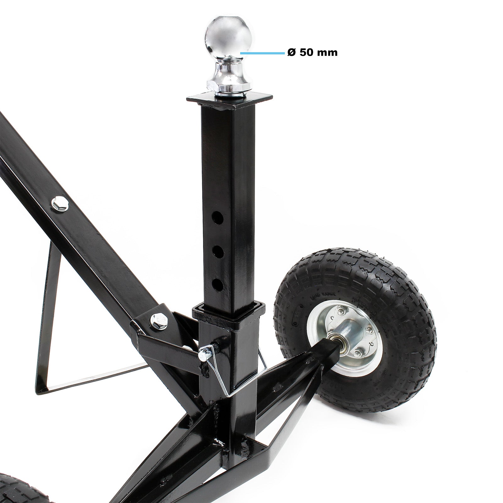 Carrello sposta rimorchio roulotte regolabile in altezza max 270 kg Aiuto di manovra