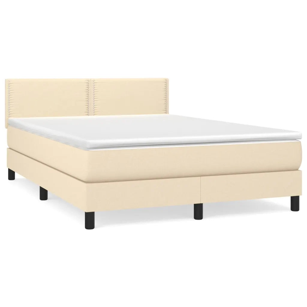 Giroletto a Molle con Materasso Crema 140x200 cm in Tessuto 3139982