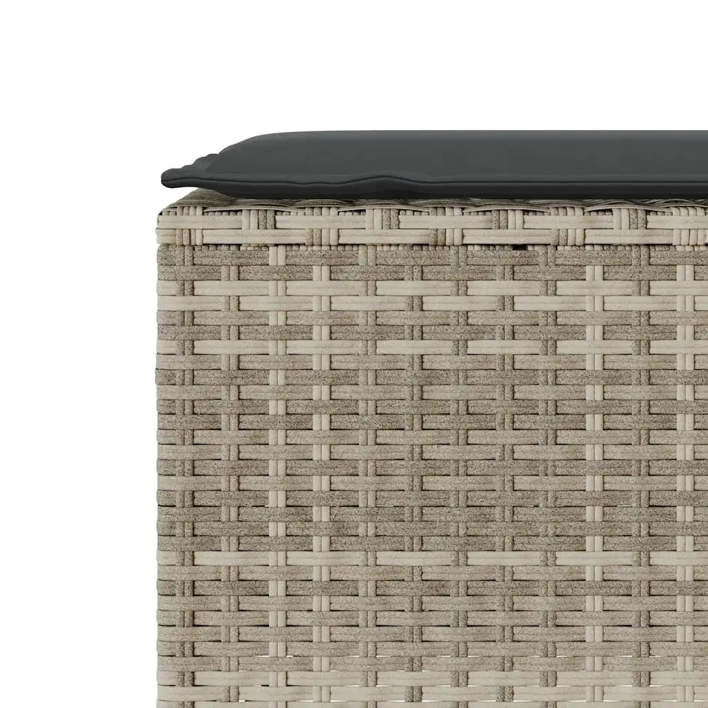Panca da Giardino con Cuscino 110x30x40,5 cm in Polyrattan