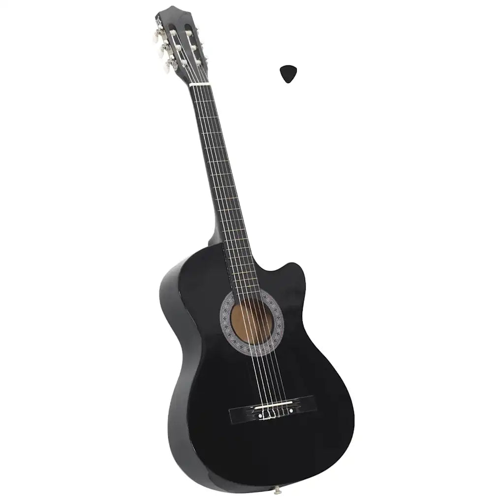 Chitarra Classica Cutaway Western con 6 Corde Nera 38 70132