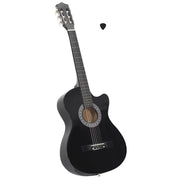 Chitarra Classica Cutaway Western con 6 Corde Nera 38 70132