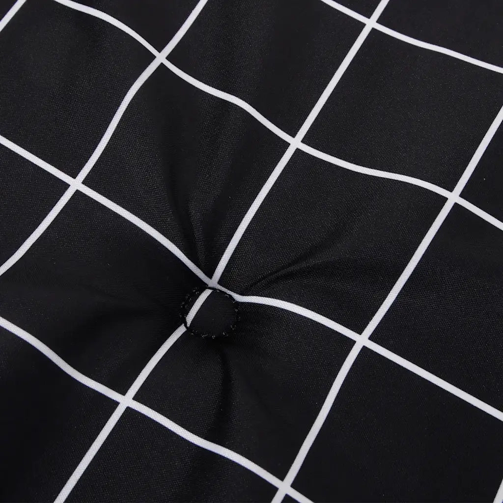 Cuscini Sedia 6 pz Motivo a Quadri Nero 40x40x4 cm in Tessuto 361016
