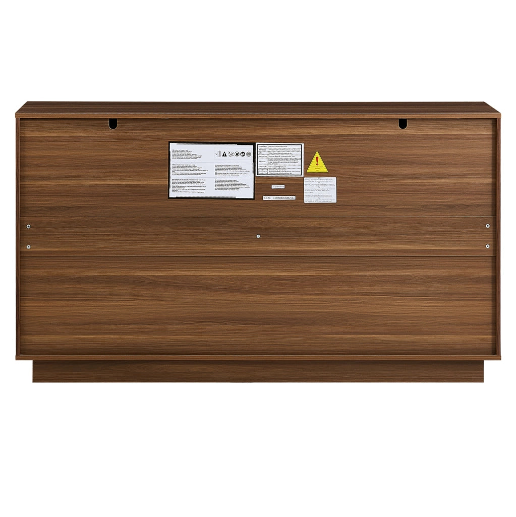 Credenza 150x40x85 cm in MDF marrone e nero， ampio spazio contenitivo