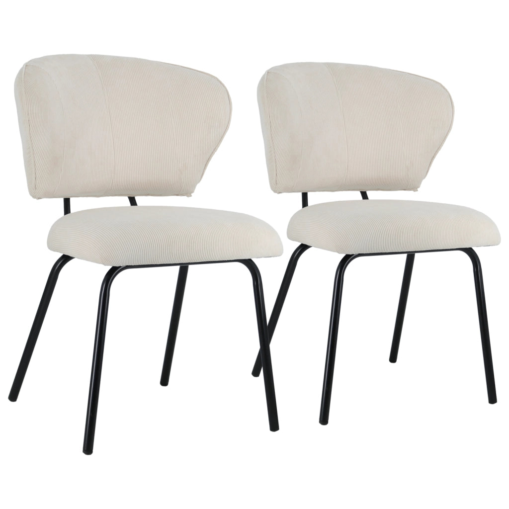 Set di 2 sedie NILSA in velluto a coste beige