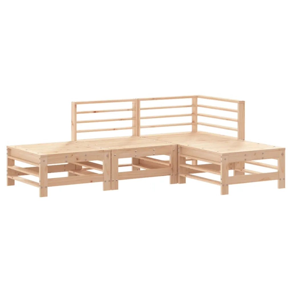 Set Salotto da Giardino 4 pz | Set di Mobili da Esterno in Legno Massello di Pino
