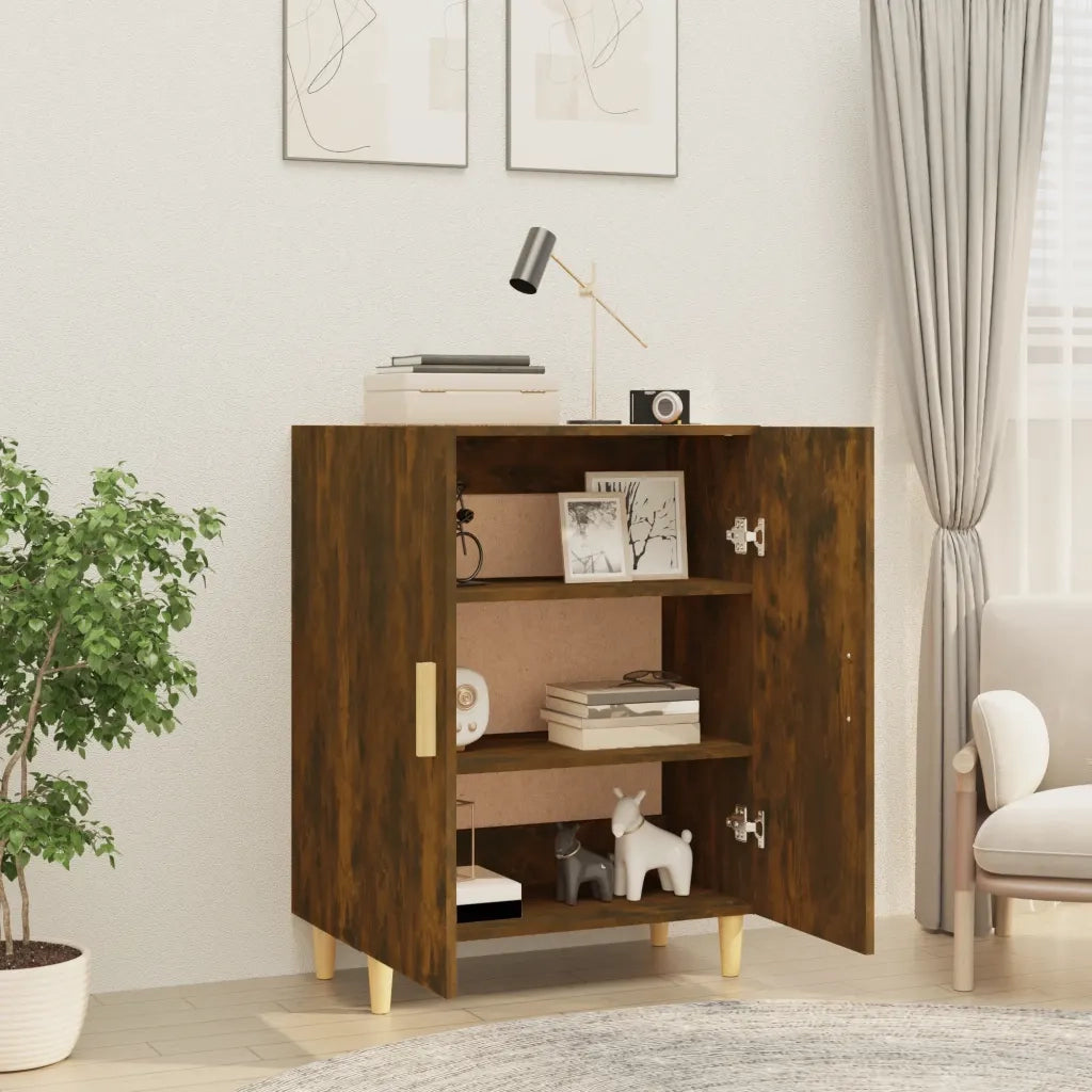 Credenza | Madia | Buffet da pranzo | Armadio da pranzo Rovere Fumo 70x34x90 cm in Legno Multistrato