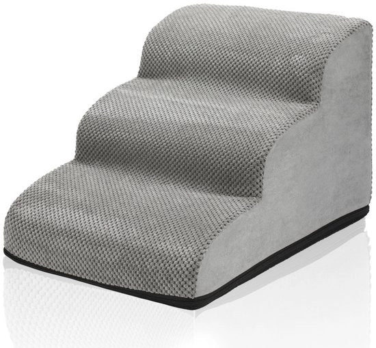 Trappola per cani 3 gradini - Trappola per cani - Trappola per cani per cani - Scale per cani - Sbarre per cani - Materiale: schiuma - Colore: grigio