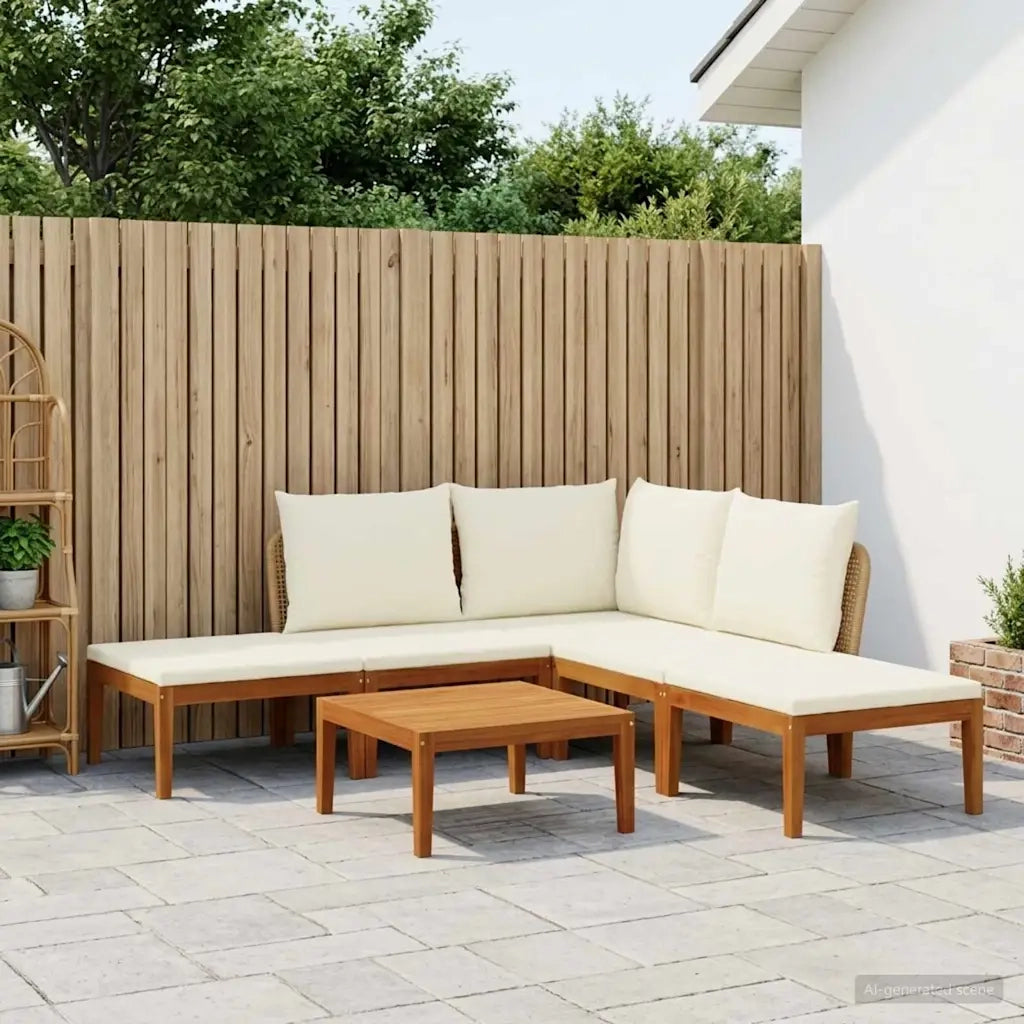 6 pcs Legno massiccio di acacia e corda Naturale 3407762
