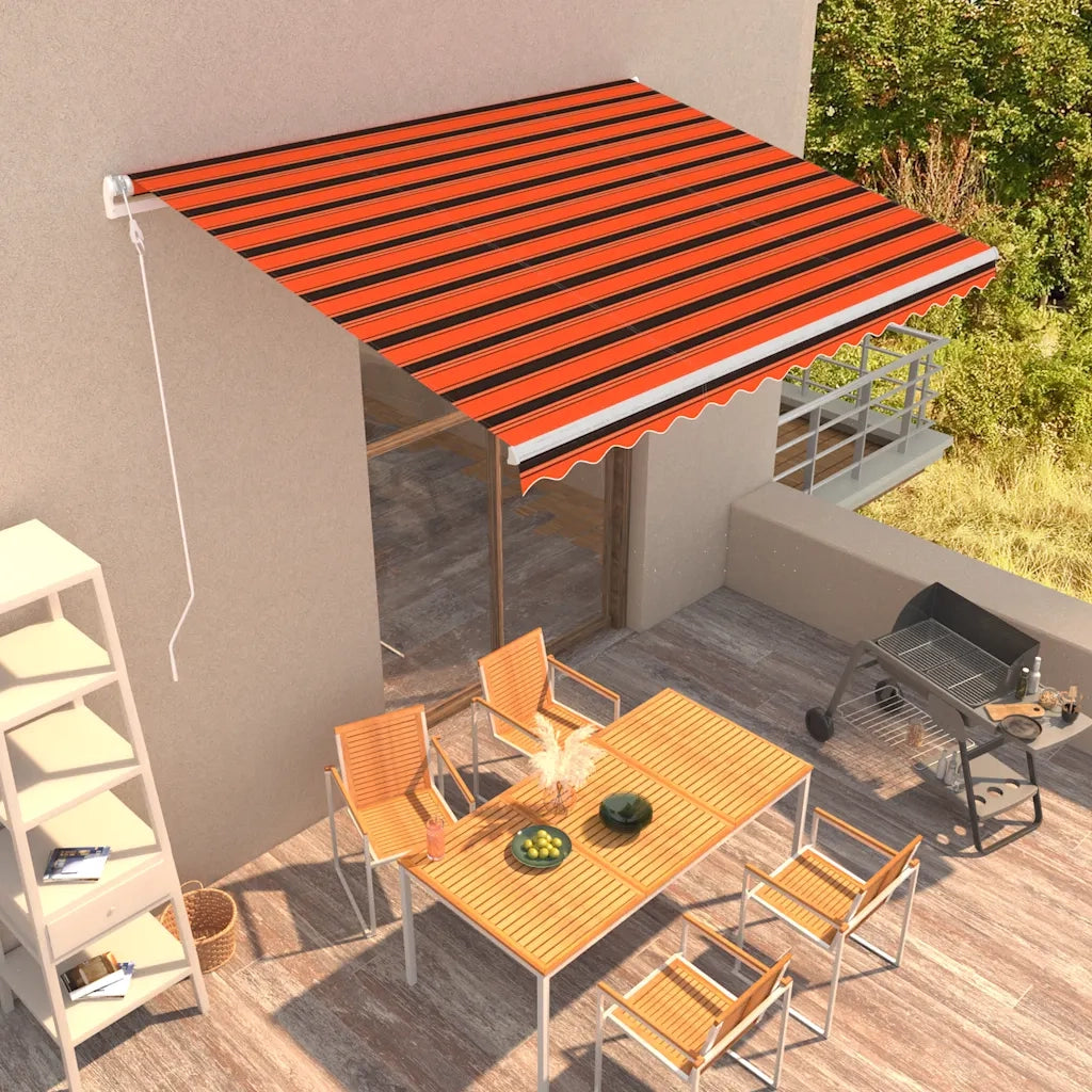 Tenda da Sole Retrattile Automatica 400x300 cm Arancione e Marrone 3051203