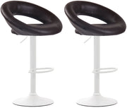 Set di 2 sgabelli da bar Olinda in finta pelle marrone,bianco