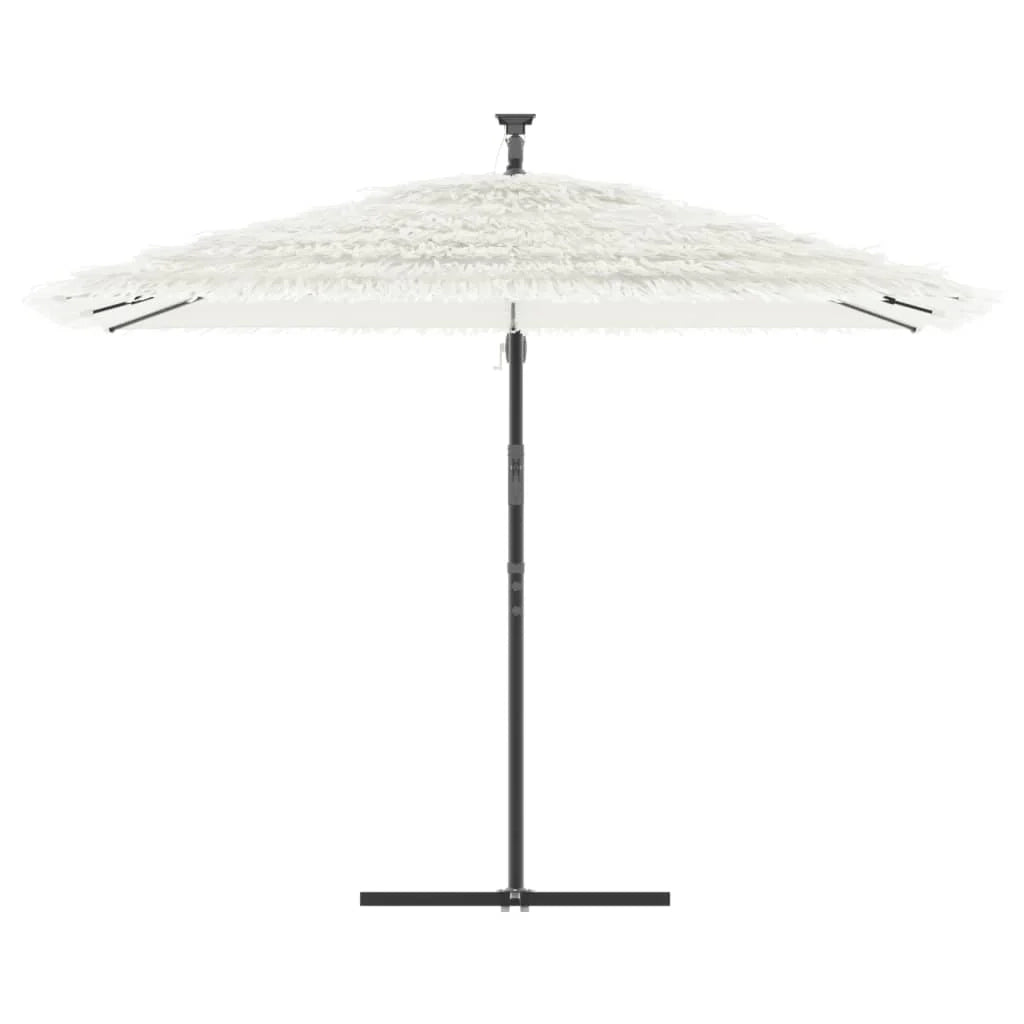 Ombrellone da giardino in poliestere con palo in acciaio 290 x 290 x 238 cm robusto moderno protezione UV bianco 02_0056384