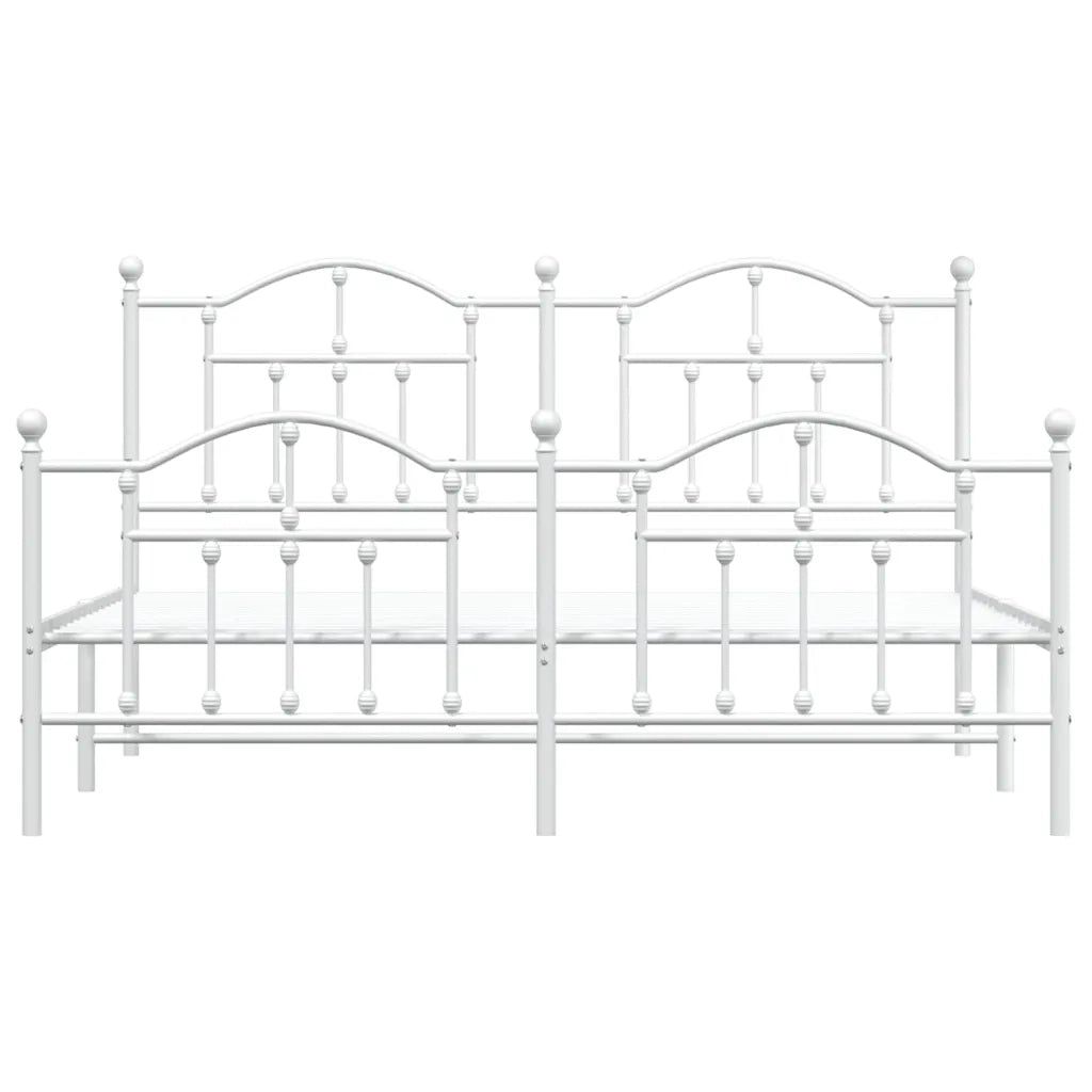 Giroletto con Testiera e Pediera-Struttura Letto Metallo Bianco 183x213 cm 345870