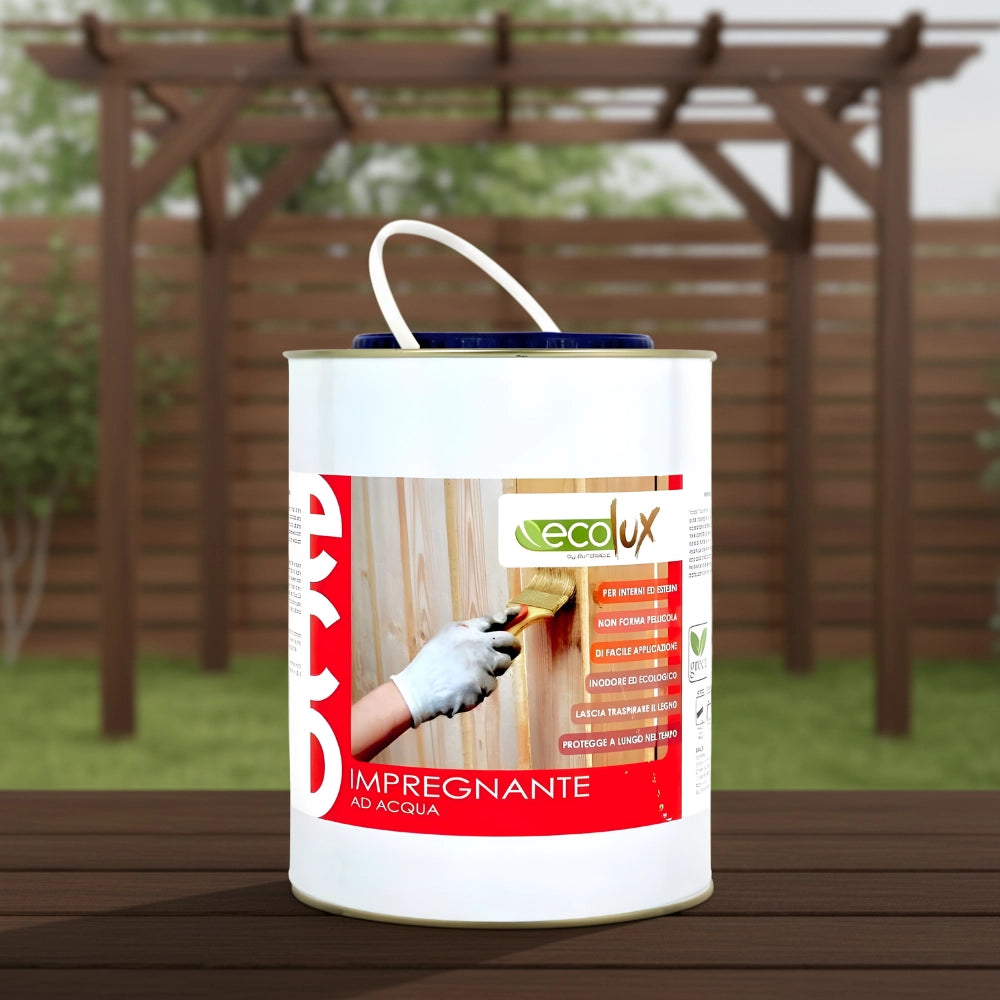 Ecolux impregnante fondo protettivo acrilico pigmentato noce bruno per legno *** formato 2.5 lt, confezione 1