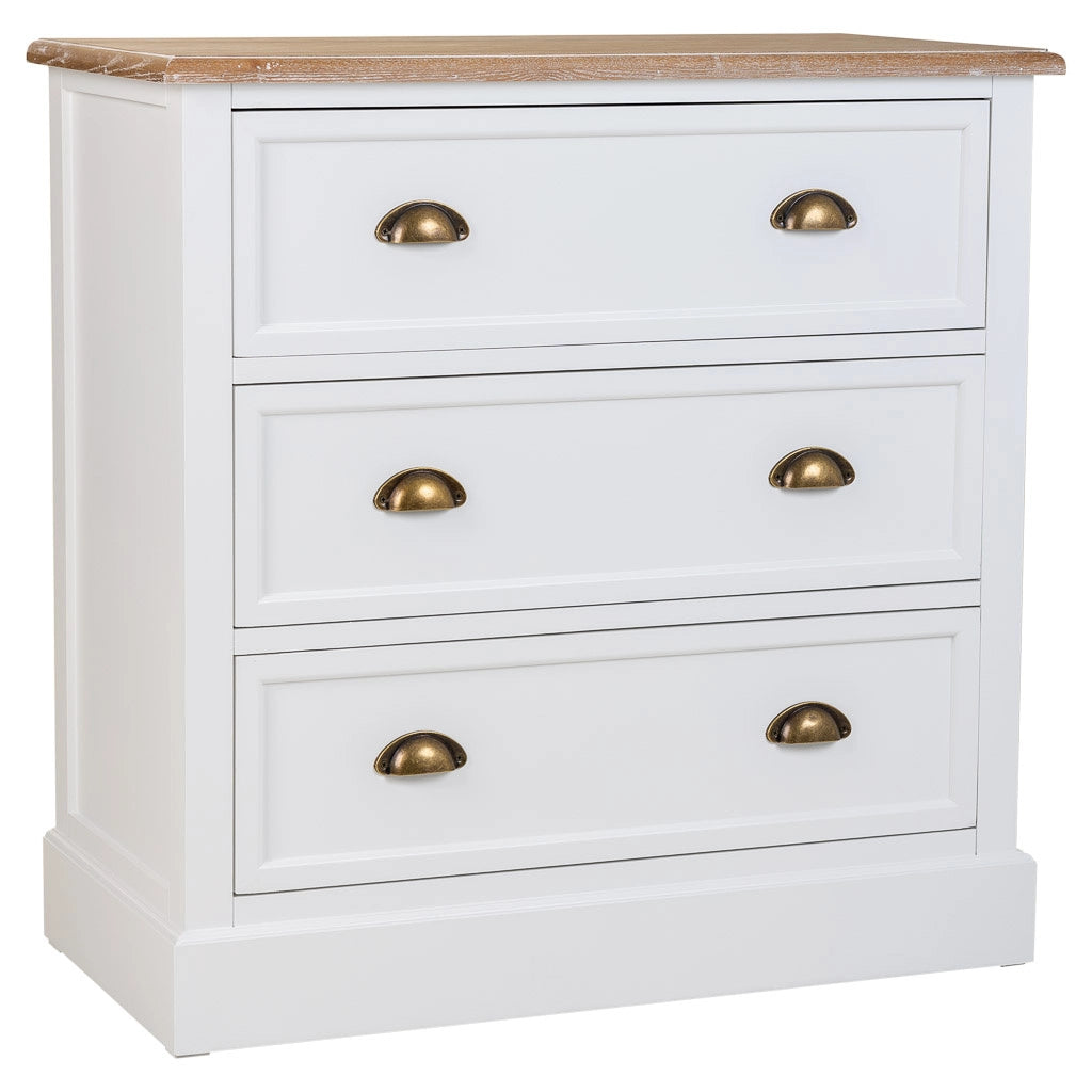 Cassettiera in legno bianco 80x40x80h